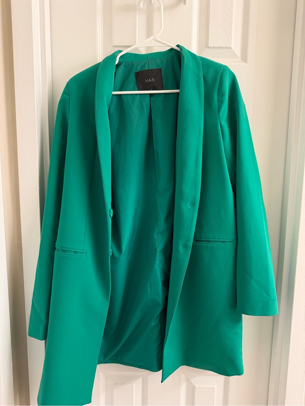 YAS Emerald Green Shawl-Collar Blazer